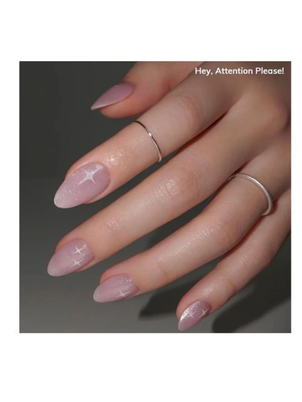 Hey, Attention Please! Semi Cured Gel Nail Strip Set